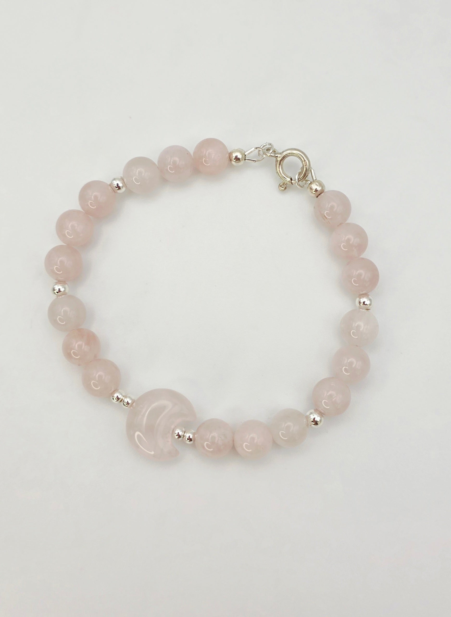 Rosenquarz Mond Armband