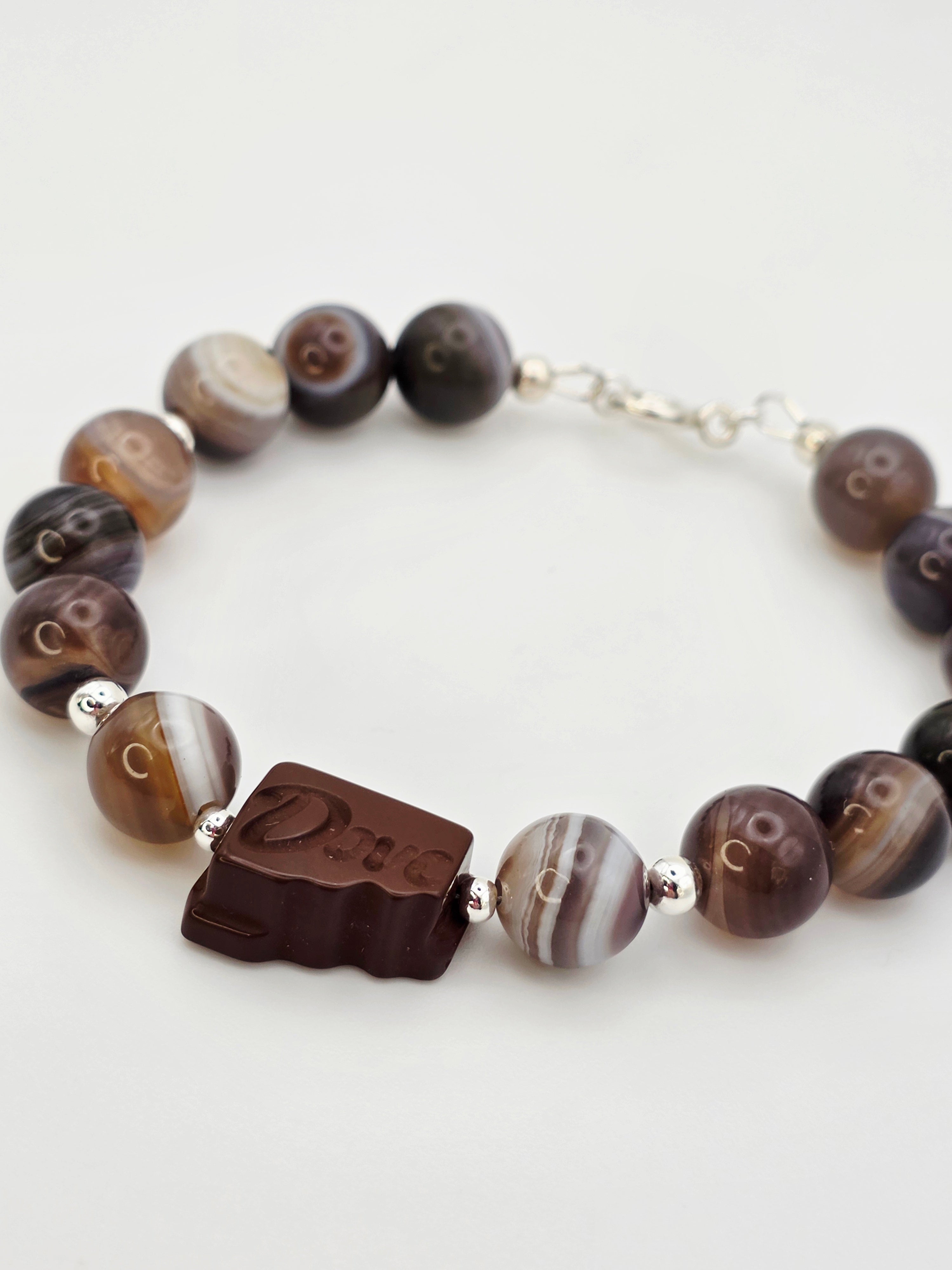 "Dove" Jaspis Schoki Achat Armbabd
