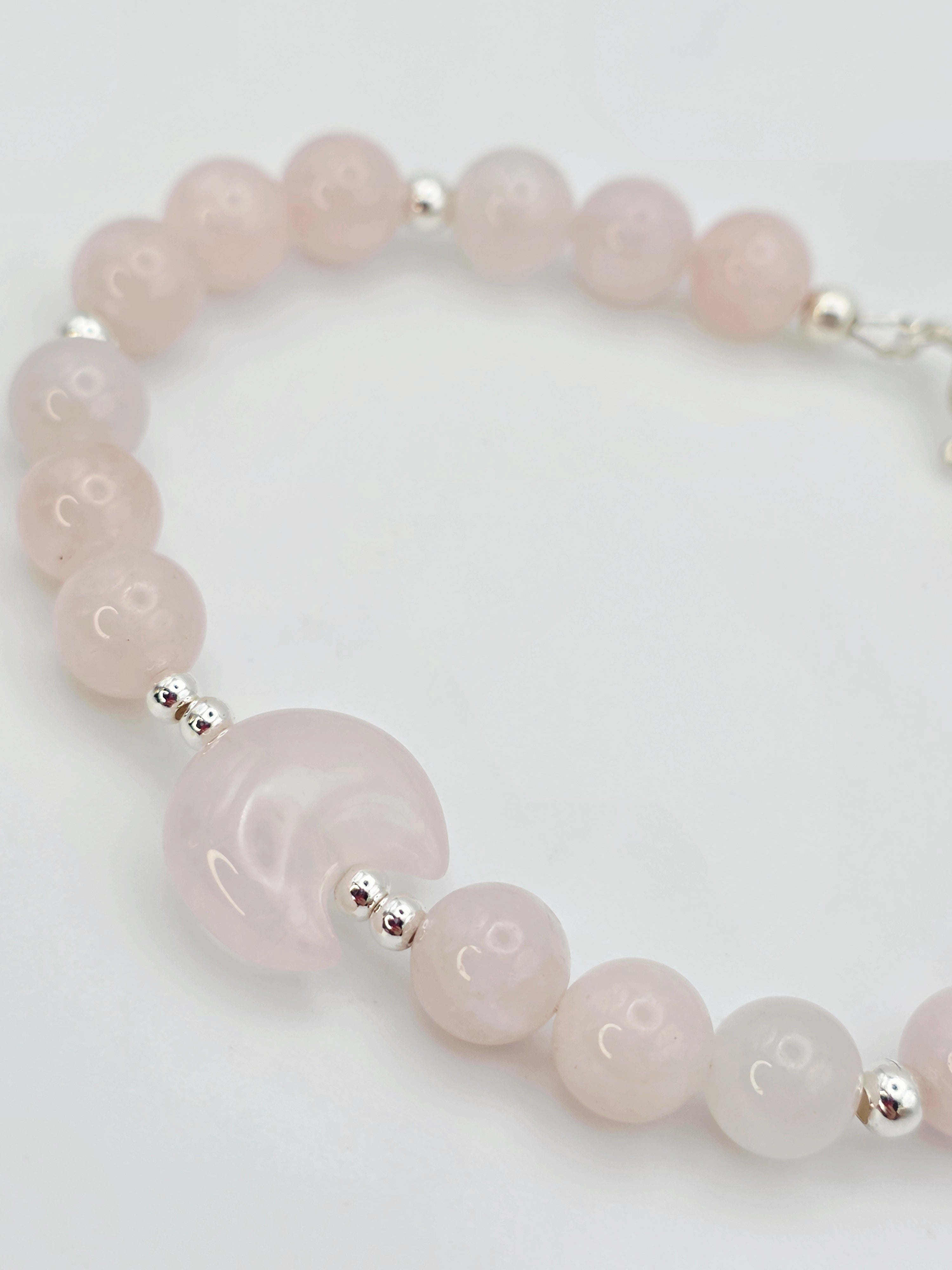 Rosenquarz Mond Armband