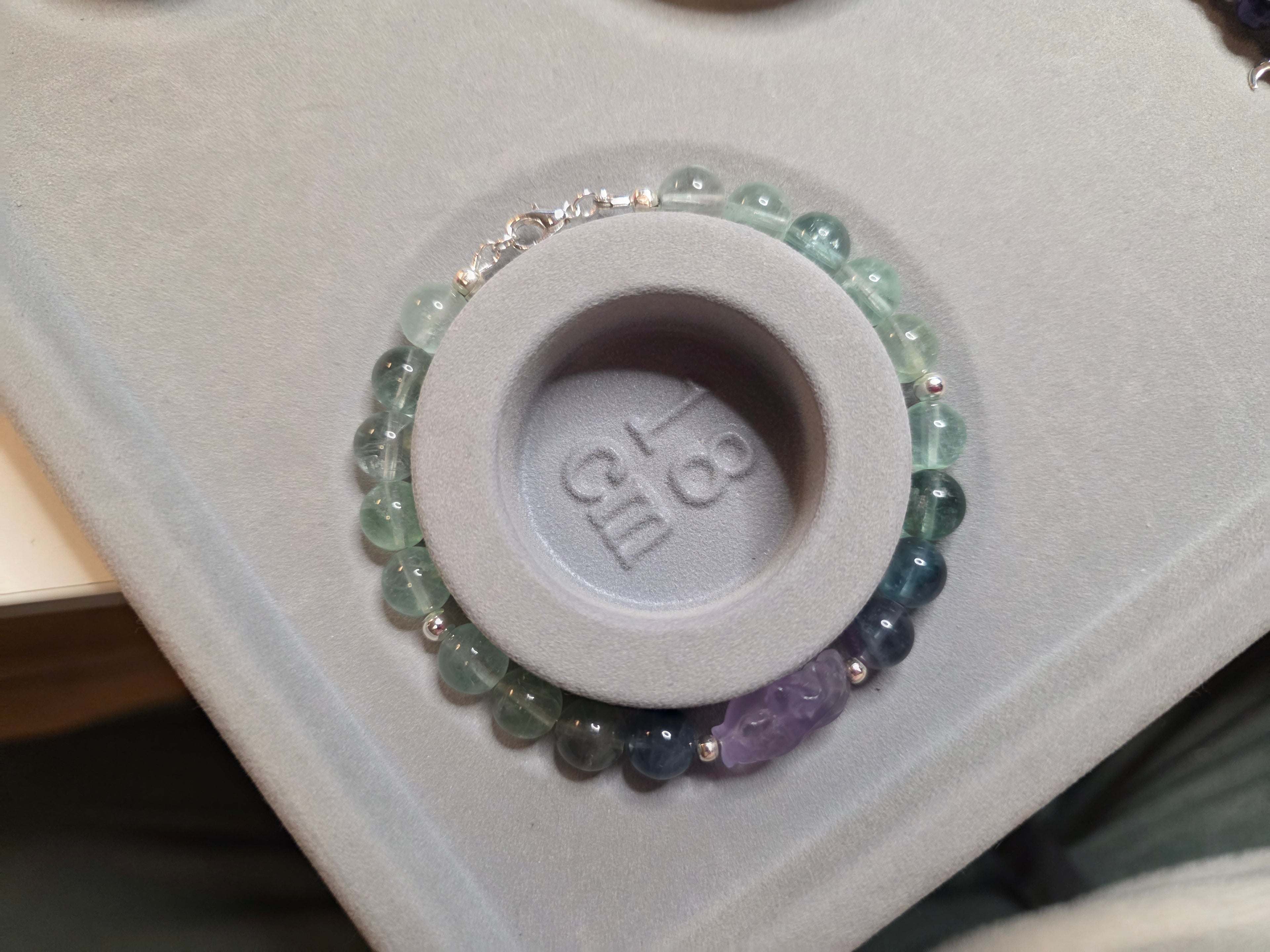 Fluorit Fisch Koi Armband grün